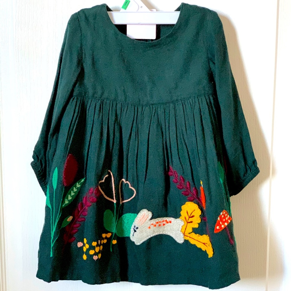 M & S kids forest green with bunnies